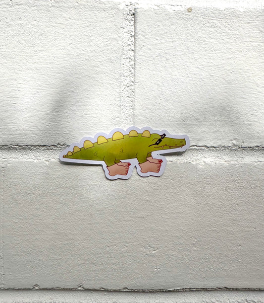 Croc In Man Socks Sticker