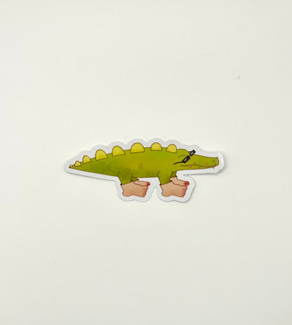 Croc In Man Socks Sticker