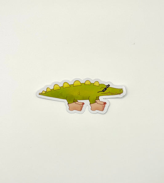 Croc In Man Socks Sticker